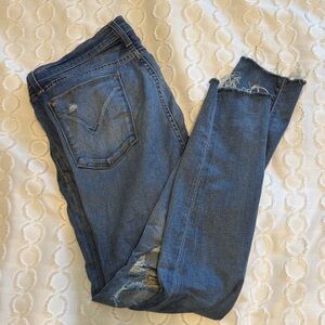 Hudson Jeans Dark Blue Distressed Skinny Jeans